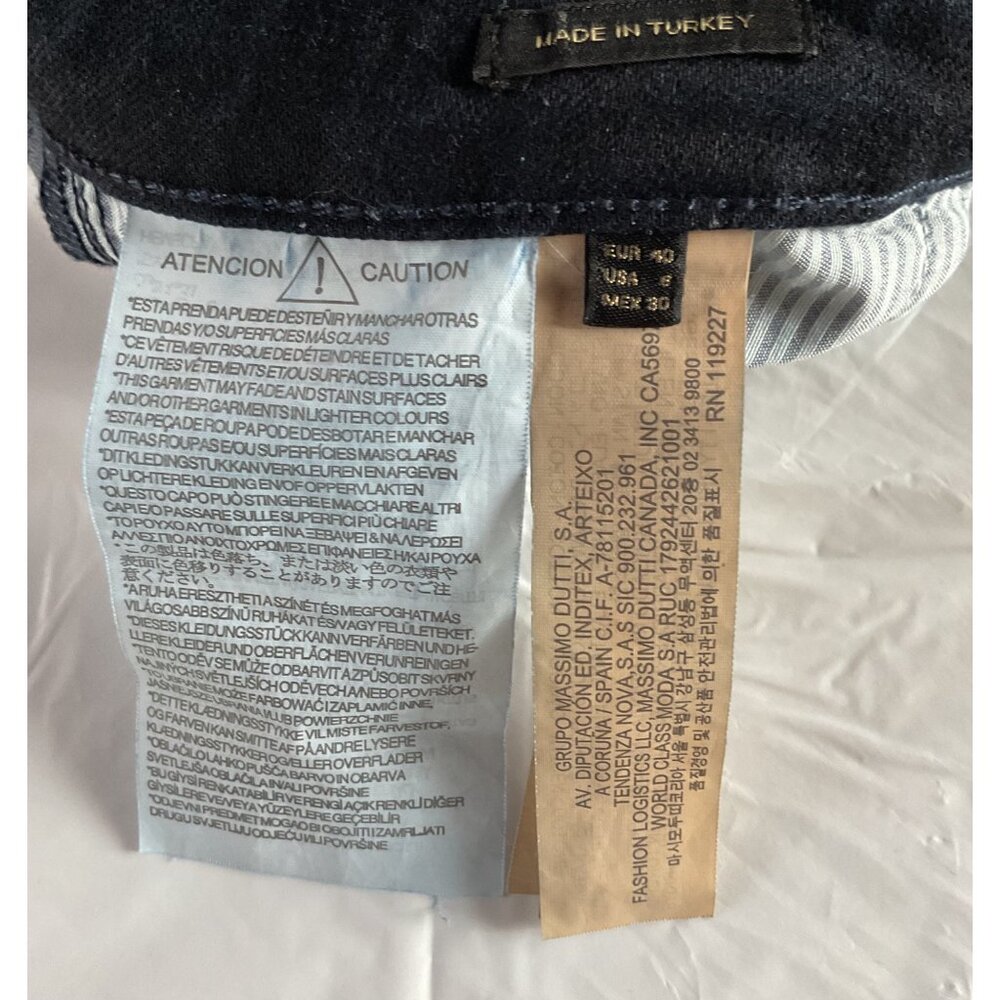 Massimo Dutti Womens Dark Wash Flared Jeans Size 8 - Picture 6 of 11